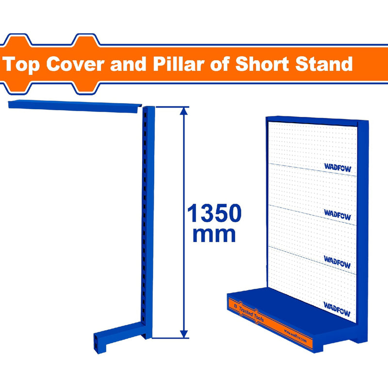 Exhibidor ferretero Wadfow. Sin repisas. Acero. Espesor: 0.6mm y 1.2mm. Alto: 1350mm.