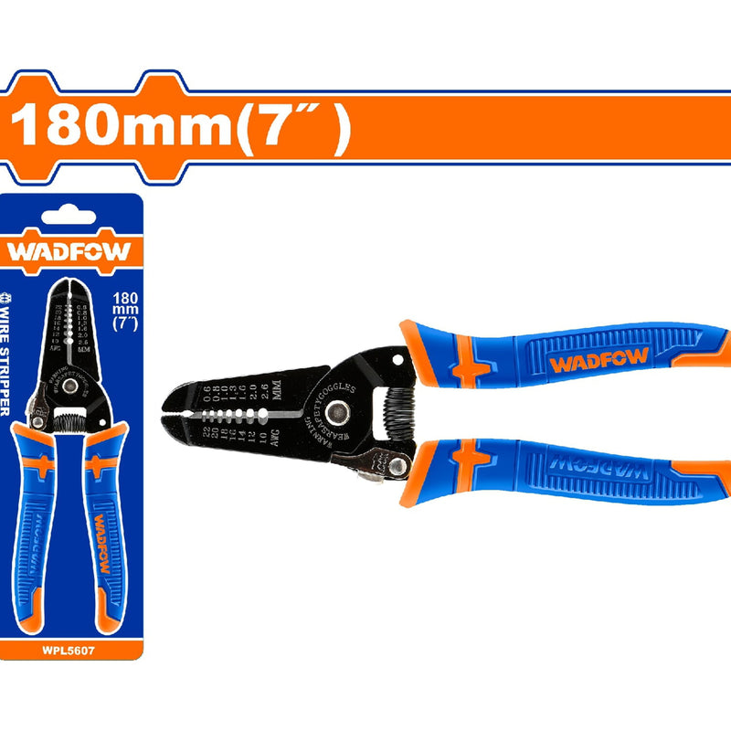 Pinza Pelacables 7"(180mm) para cables eléctricos. Pela 7 tipos de cable y afilado corta alambre.