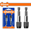 Porta puntas magnético de destornillador. 60mm. CR-V+ Acero. Liberación rápida. Set de 2 piezas.