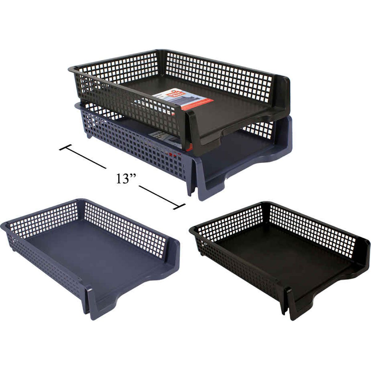 (1 pz) Bandeja de escritorio de 12,75 x 10 x 2,75 ", organizador apilable.