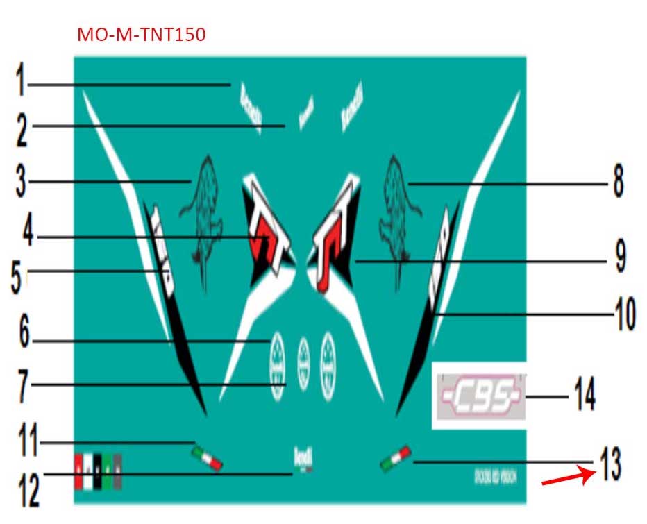 Calcomania Izquierda 2 (TNT150)