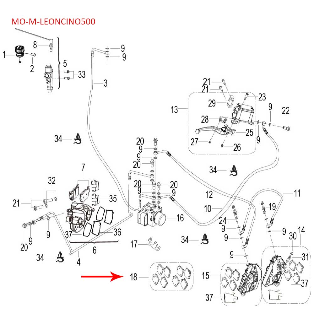 Pastillas de freno delantero (LEONCINO500)
