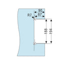Recibidor puerta doble p/Cerradura cuadrada de alta calidad. Inox 304. Satinado.Vidrio 10-12mm