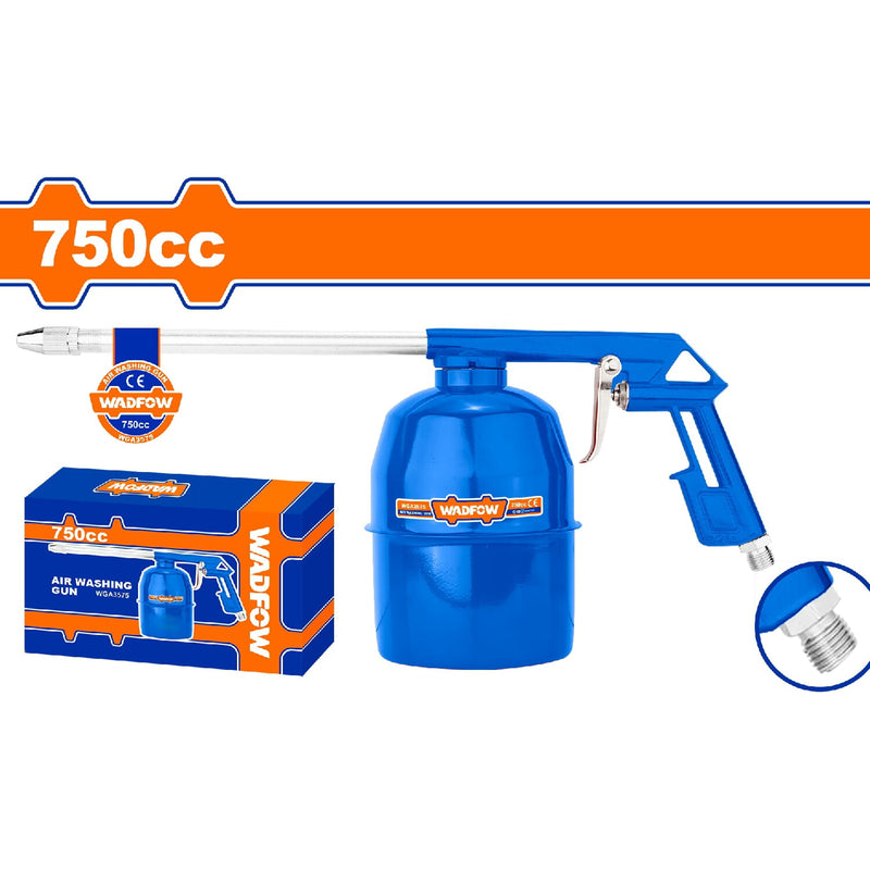 Pistola spray 750cc de aire Capacidad de Lavado: 0.75L. Tamaño de la boquilla: 185mm. Presión: 4 Bar.
