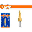 Broca escalonada 4-12mm. Vástago redondo. Pasos: 2mm. Diámetro 6mm.
