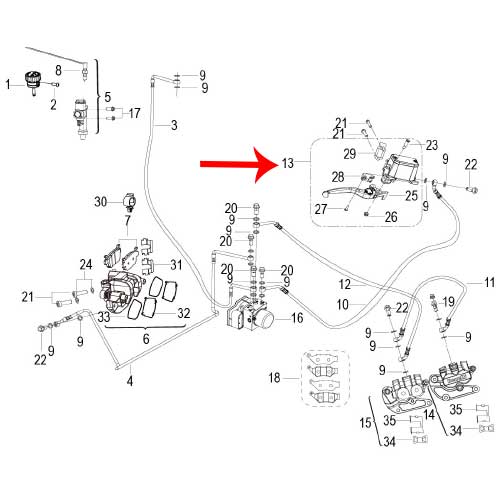 Kit de palanca de freno delantero (302S / LEONCINO500 / TRK502X / TNT600)