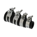 Conector de goma con abrazaderas para drenaje