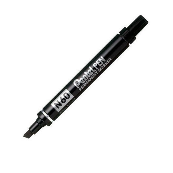 Marcador permanente negro punta biselada 1.8mm