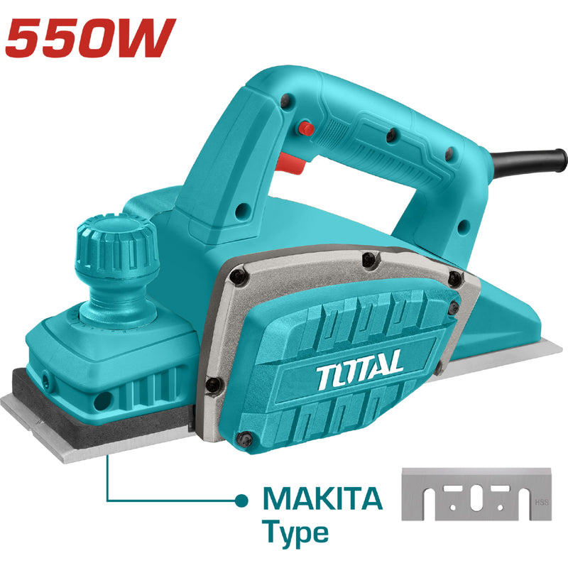 Cepillo electrico de madera 550W 16000rpm 3-1/4" x 3/64" 110-120V ~ 50/60Hz