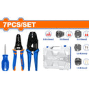 Alicates para crimpar conectores eléctricos. 7 pzas. (Matracas,destornillador, pelacable)Juego