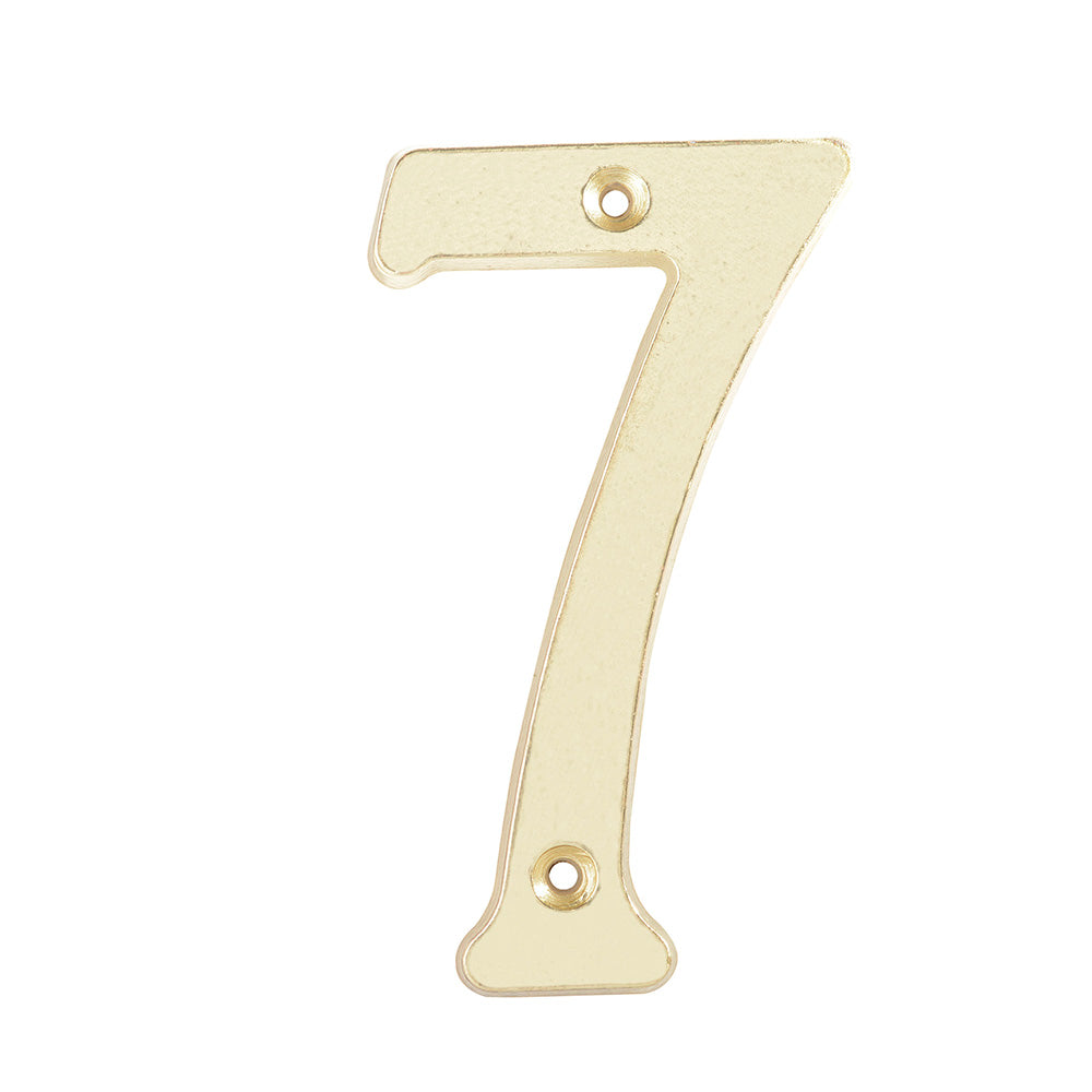 Numero 7 slim 4" latón brillante Lock