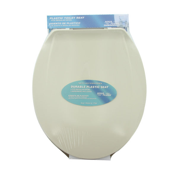 Tapa de asiento semi redondo para inodoro. Color hueso