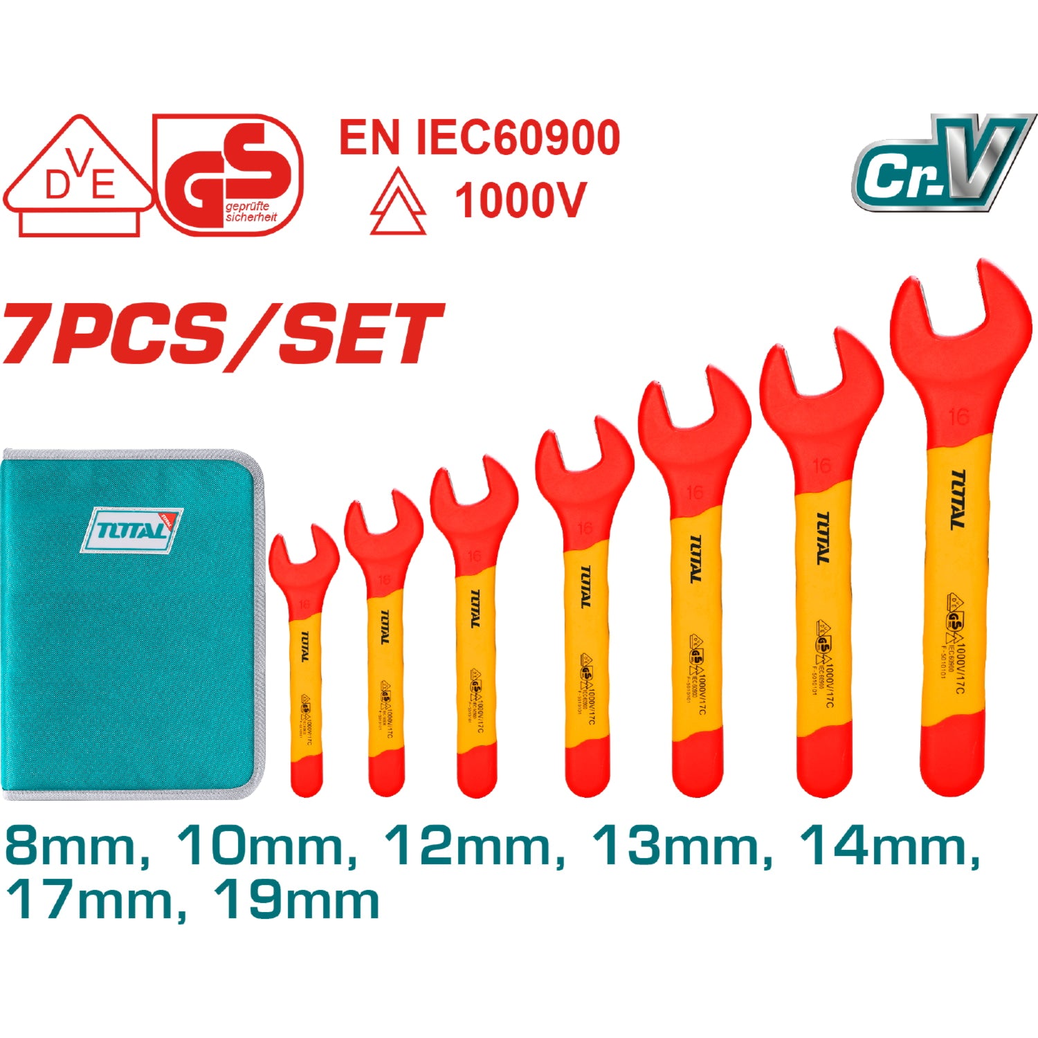 Juego De llaves abiertas aisladas de 7 piezas.