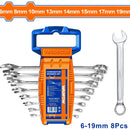 Llaves combinadas de 8 piezas 6-19mm. Pulidas. (Juego)