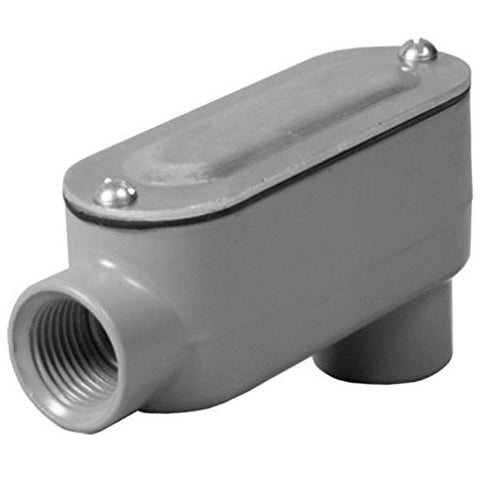 Conectores eléctricos Tipo LB. Para tuberías. Material Aluminio. Color Gris.