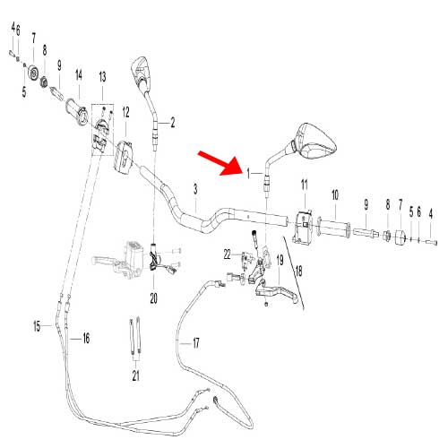 Espejo retrovisor izquierdo (TNT600 / 752S)