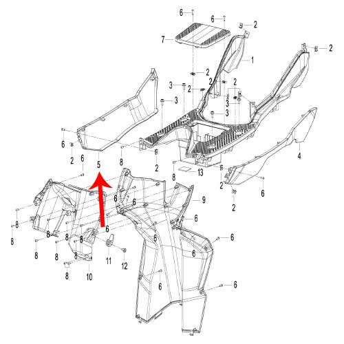 Faldon derecho negro (K-BLADE125)