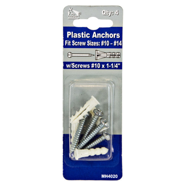 (4 Piezas) Kit de anclajes y tornillos