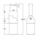 Conector de baranda de 50.8mm. 304 satinado