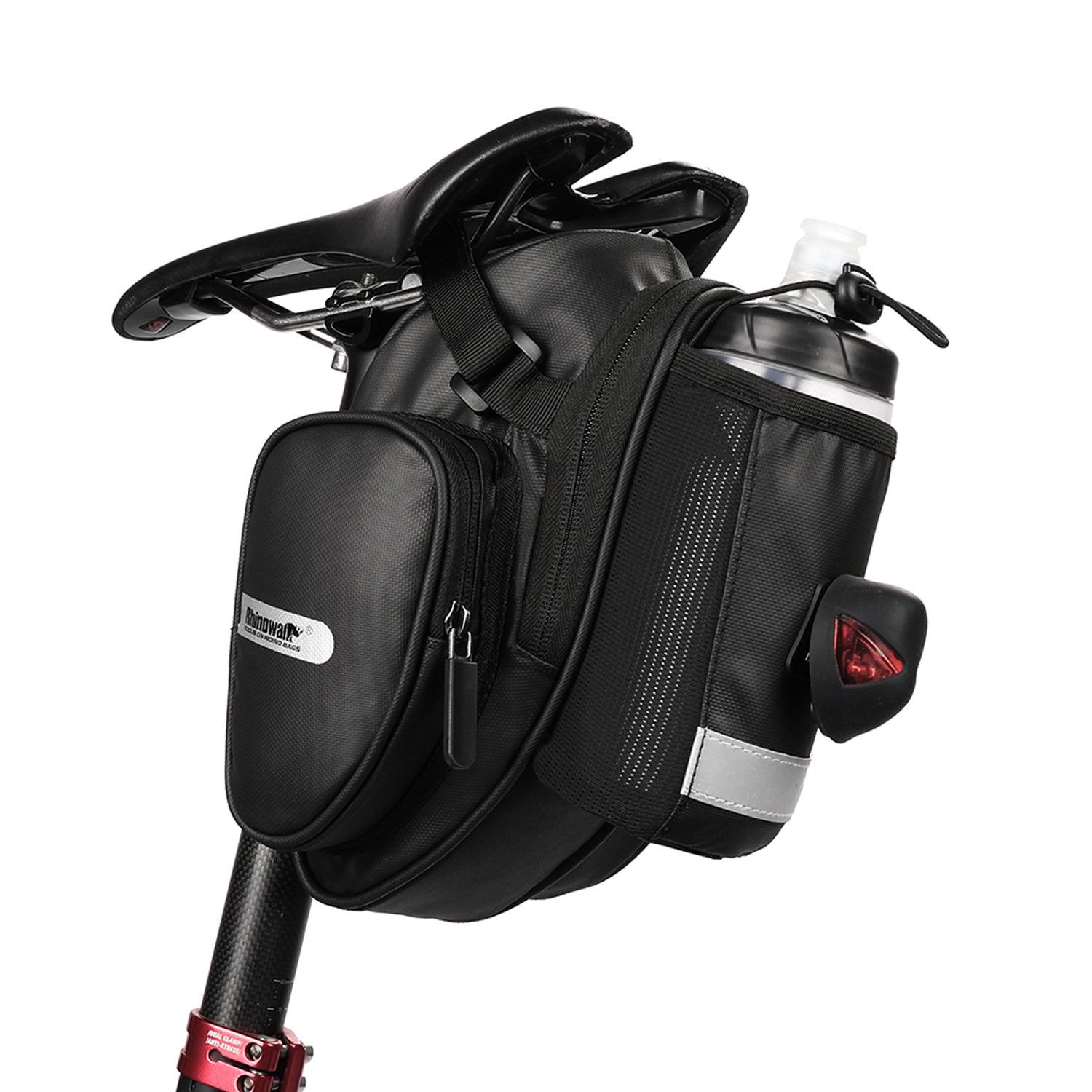 Bolso para asiento de bicicleta con soporte para botella de agua. Rhinowalk