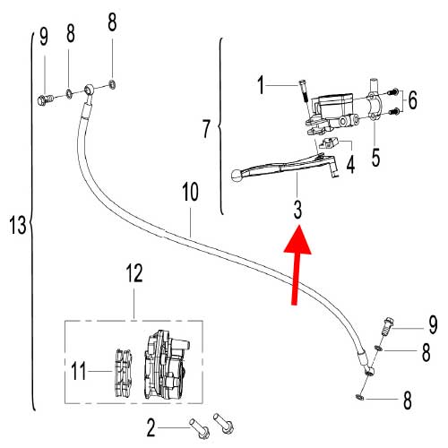 Palanca de freno delantero (K-BLADE125)