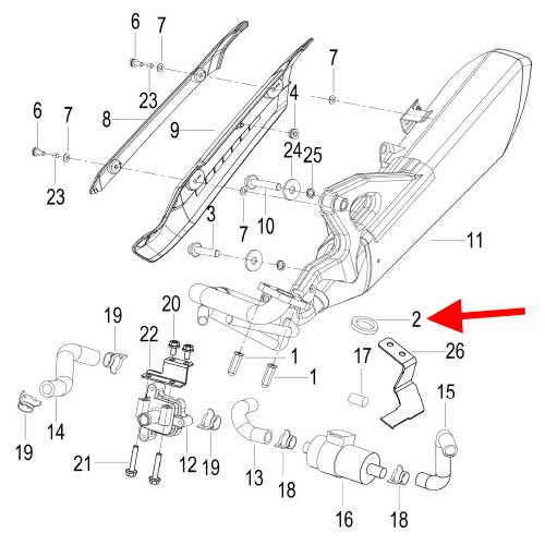 Empacadura de tubo de escape (K-BLADE125)