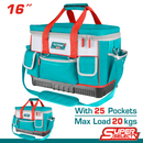 Bolso Caja porta herramientas de poliéster 600D, Tamaño 16”, 25 pcs bolsillos para herramientas