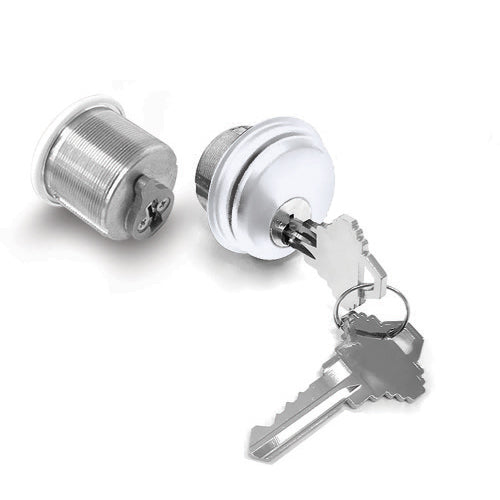 Cilindro Mortise 1-5/32_ Blanco  (incluye 2 llaves) Viene en par.