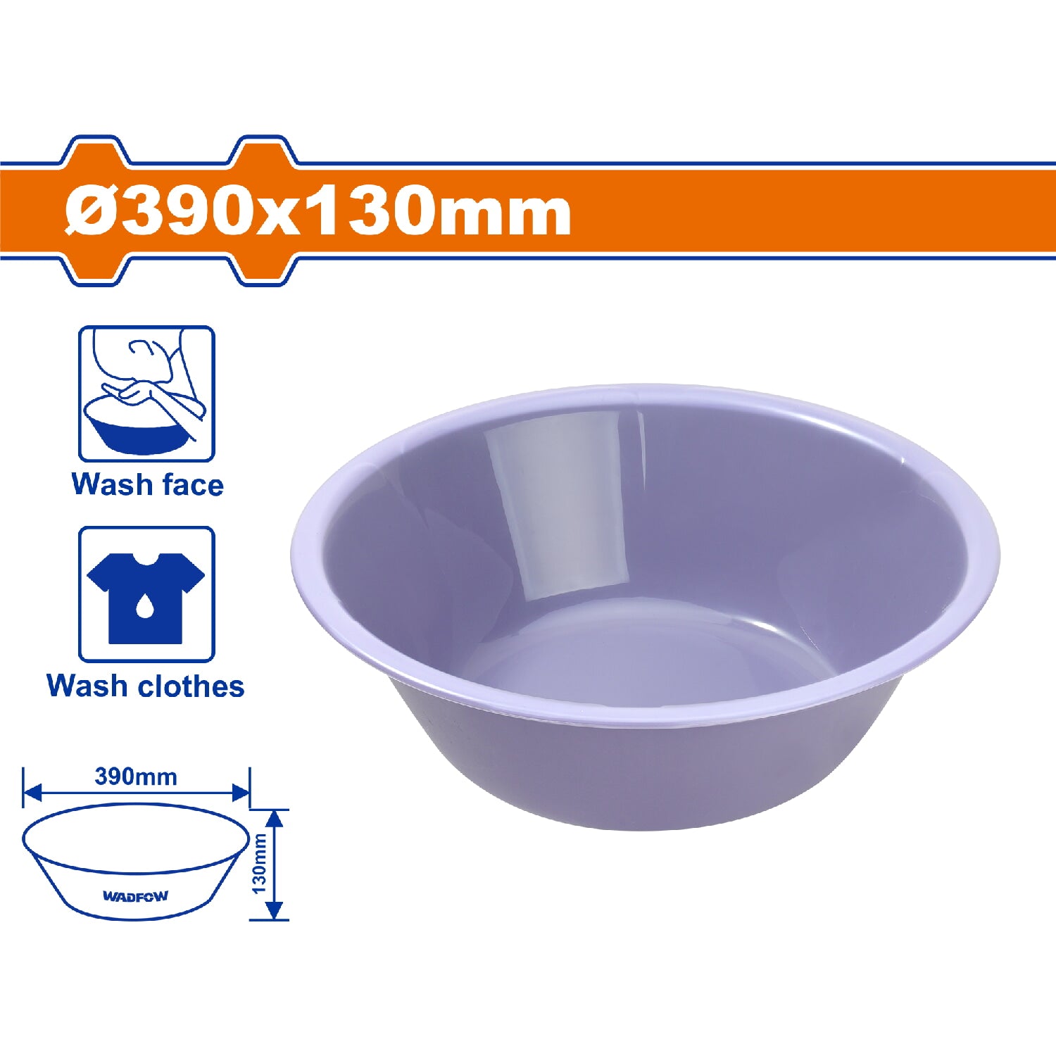 Cubo Platón de Lavar 390x130mm. Ideal para lavar ropa o limpieza facial. 283g. Material resistente. Balde