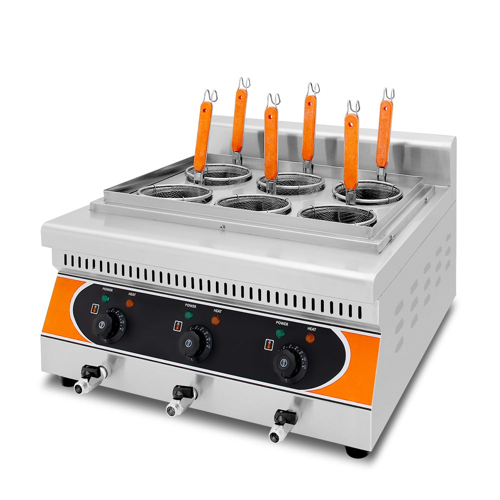 Cocinador de Pasta Electrico 600*580*410mm 3kW 220V/60Hz. Para 6 porciones a la vez.