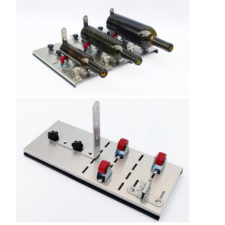 Cortador de botellas de vidrio de 3 ruedas, acero inoxidable.