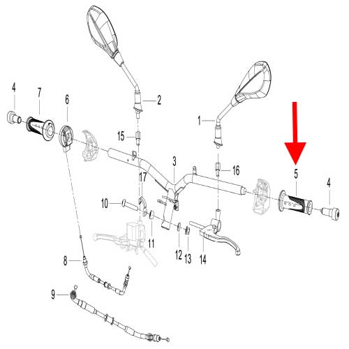 Empuñadura del embrague (K-BLADE125)