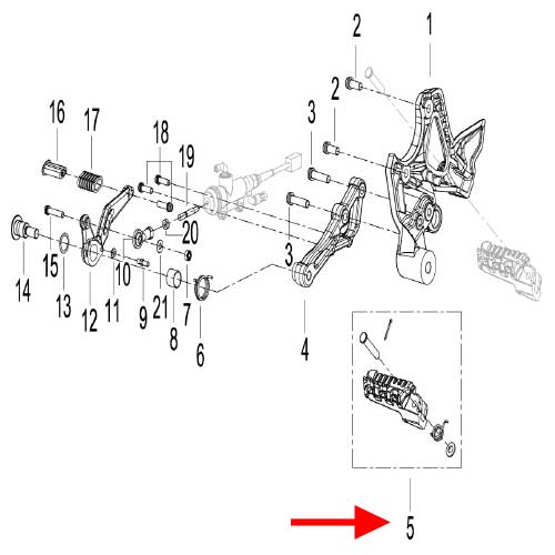 Posapies delantero derecho (LEONCINO500 / 752S)