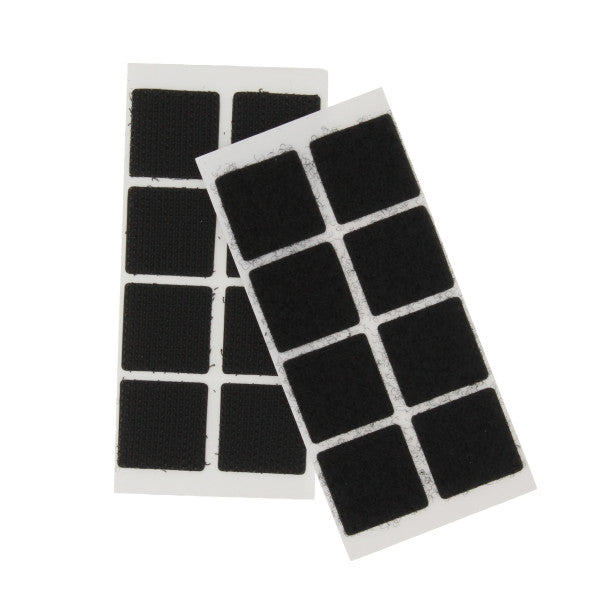 (16 piezas) Velcro de 3/4" en cuadros de color negro