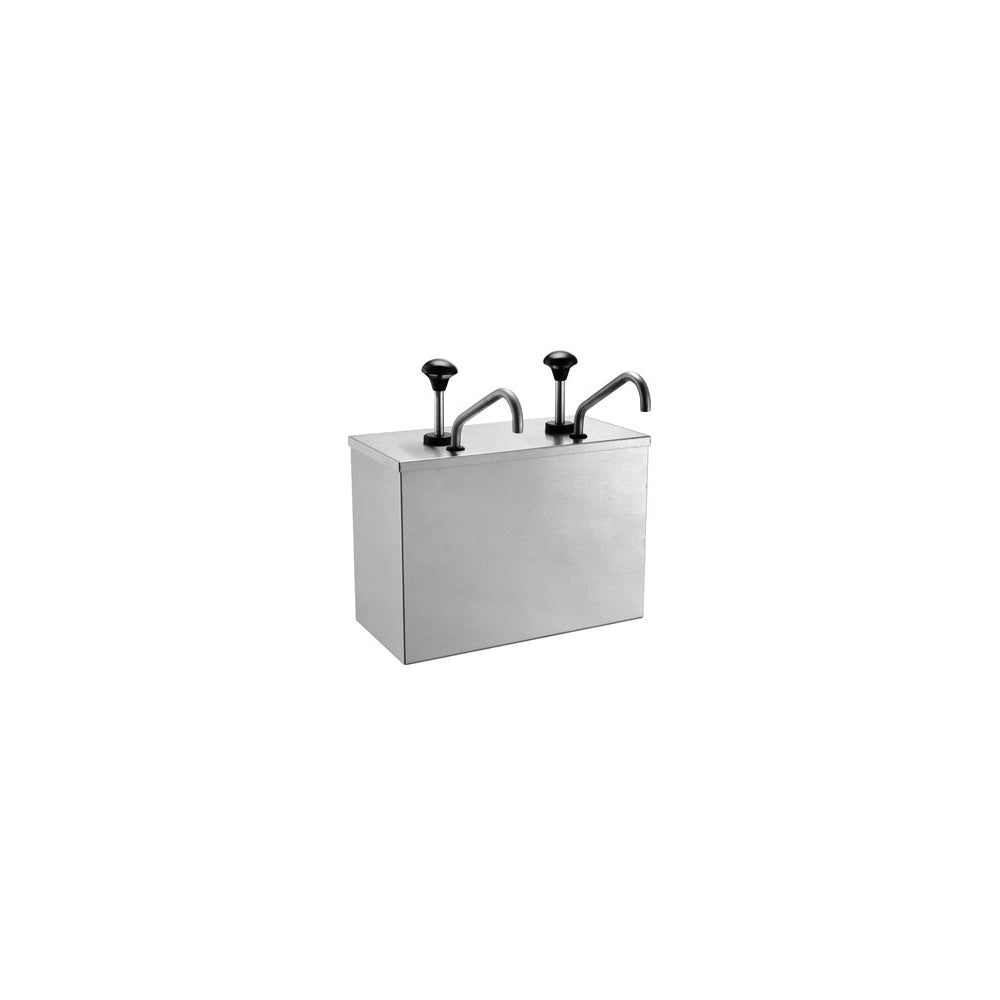 Dispensador de salsas Doble  2.5 Lts. Con contenedor interno removible. 360x180x390mm (1 año)