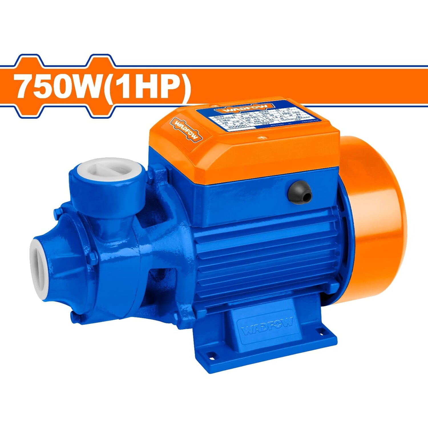 Bomba de agua periférica 750W 1 HP Voltaje: 110-120V. Flujo máximo: 46L. Succión: 8m.