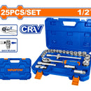 Ratchet con Socket dados 25 piezas 1/2". CR-V. Tratamiento térmico. Se vende en Juego.