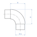 Codo de 90º para 42.4mm. Acabado espejo.