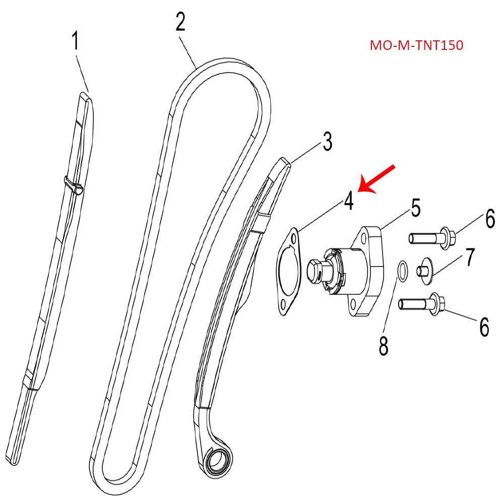 Empacadura de tensor de cadena de distribucion (K-BLADE125 / TNT135)