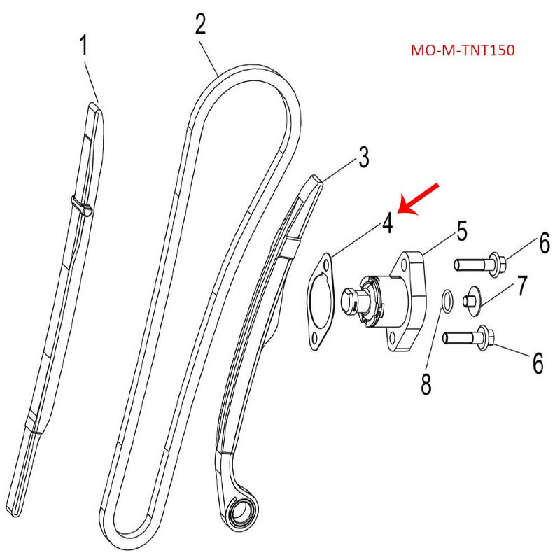 Empacadura de tensor de cadena de distribucion (K-BLADE125 / TNT135)