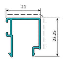 Junquillo Recto 21 mm. Espesor 1.1 mm. Largo 5.85 mts. Acabado Lacado Madera Texturizado. (D3-P1-A1-