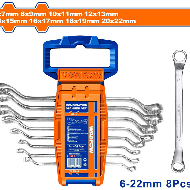 Llaves para tuerca de 8 pzas. 6-22mm. Acabado pulido. (Juego)