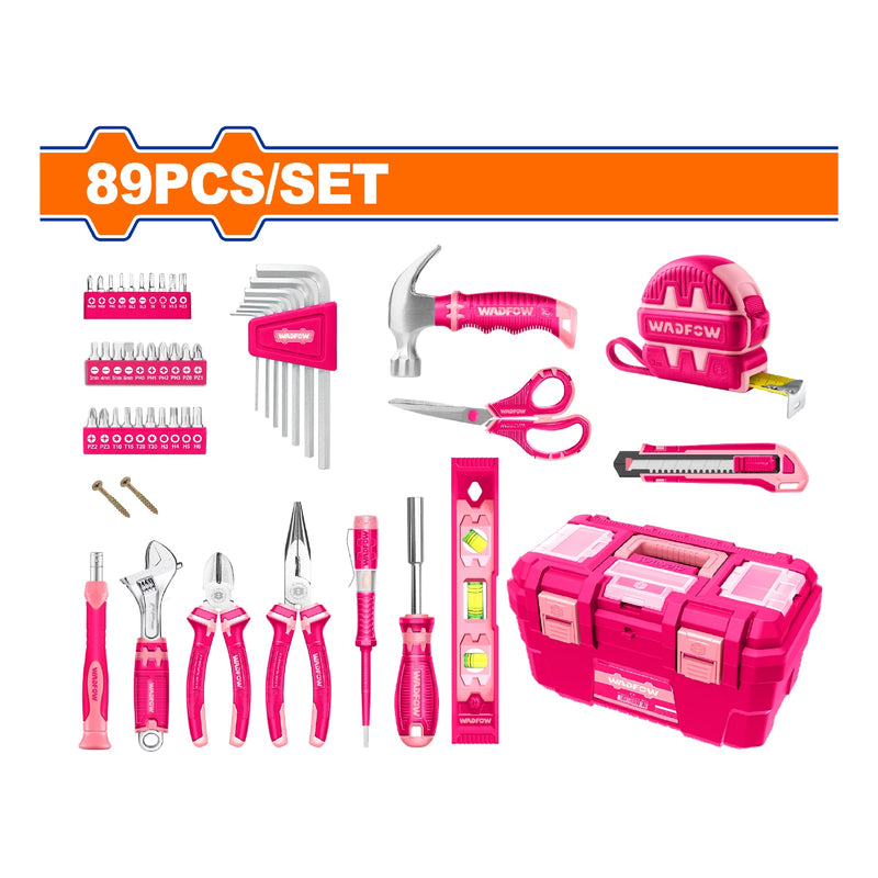 Herramientas Manuales Surtidas (Cinta Métrica, Vástago Magnético, Alicates) Set de 89 Piezas.