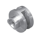 GLASS CLIP, ROUND DOUBLE SIDE, Dia- 60 mm, for 42.4 mm pipe, SS-304, SATIN