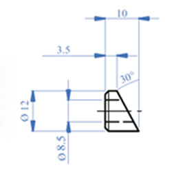 Acessorio para cables en escaleras, permite darle la inclinacion al tornillo del cable