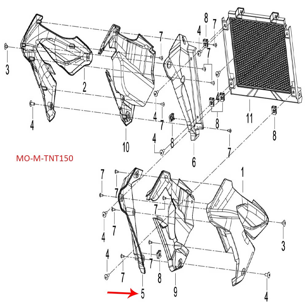 Panel decorativo interior delantero izquierdo (TNT150)