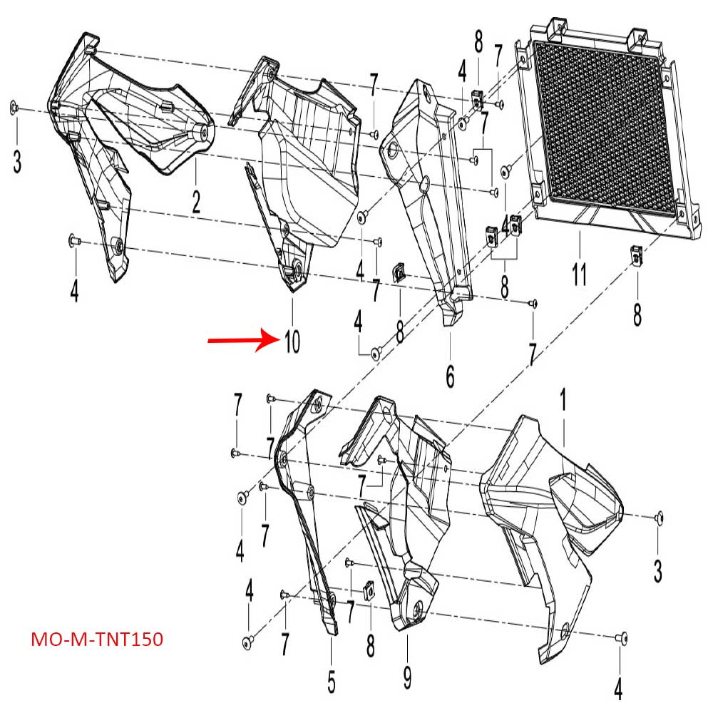 Panel decorativo interior trasero derecho (TNT150)