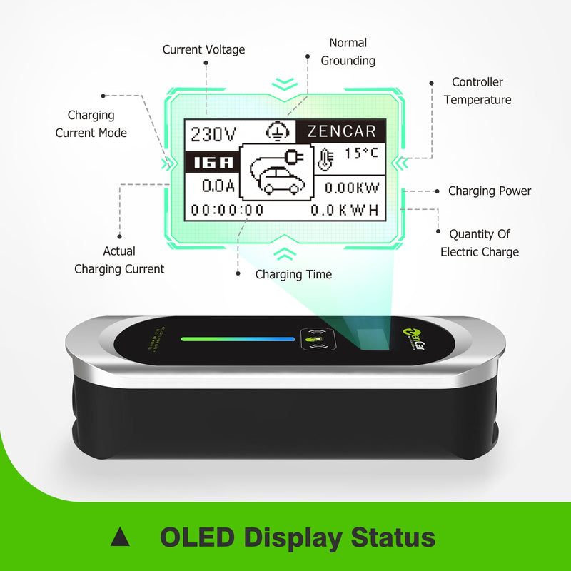 Cargador para vehículos eléctricos GBT Nivel 2 Smart 7,4 kW 32A monofásico 230V zencar