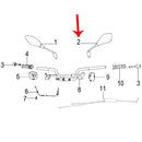 Espejo retrovisor izquierdo (ZAFFERANO250)