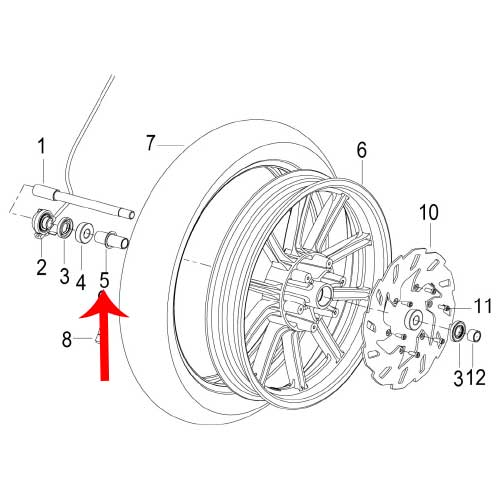 Buje central rueda delantera (CODIGO ANTERIOR 44600J410000) (TX200)